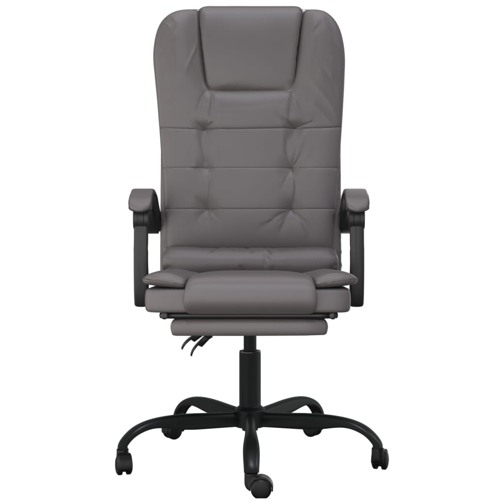 Vidaxl Foldable, Massage Office Chair, Grey, Faux Leather
