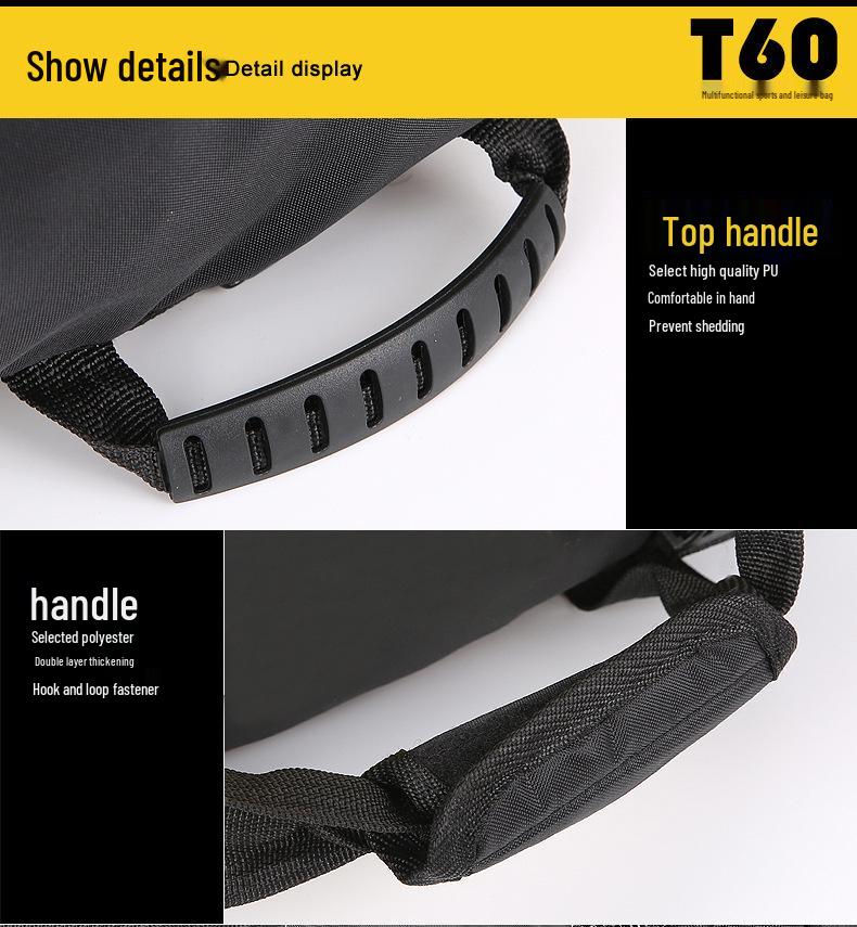 T60 Sports Travel Bag - Double Shoulder, Dry/Wet Separation, Gym & Yoga Bag for Men and Women.