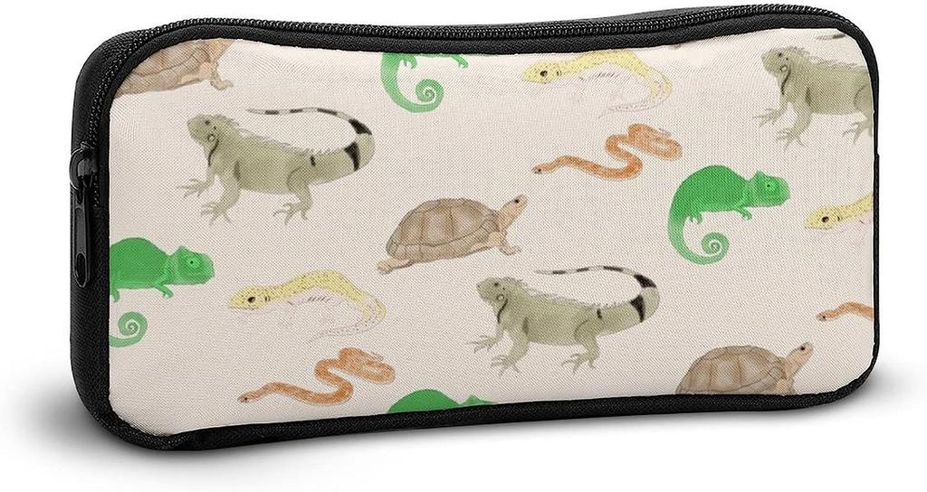 Lizard, Turtle, Leopard, Gecko, Reptile Pencil Case, Large Capacity, Multifunctional, Stylish Pen Pouch, Simple Tool Pencil Case for Boys, Girls, and