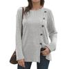ZANZEA Women Casual O-neck Long Sleeve Split  Hem Knitwear Blouse