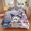 3pcs Hello Kitty and Friends Bedding Set, Including 1 Quilt Cover and 2 Pillow Shams, Without Filling, Soft and Comfortable Home Bedroom S033