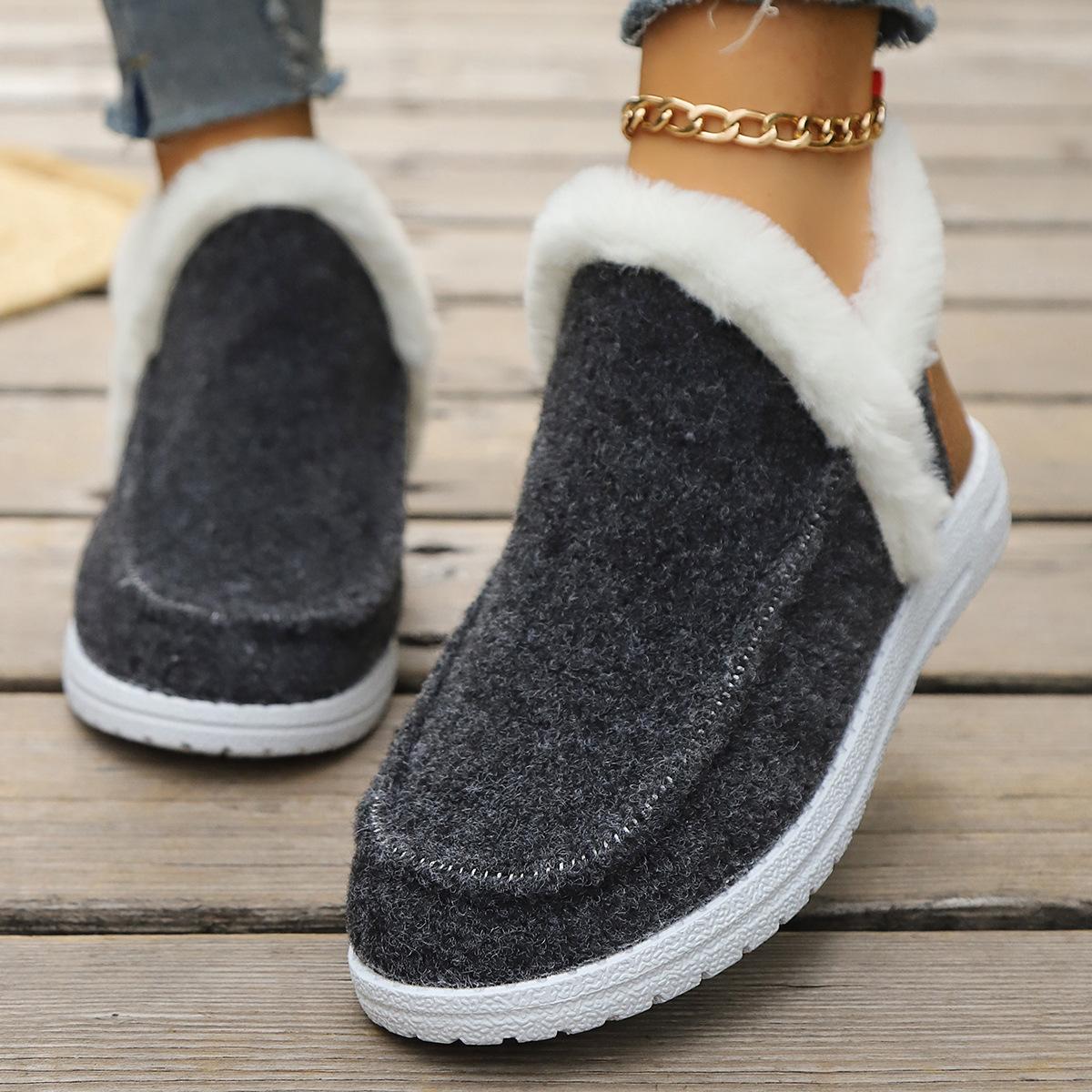 

Fashion Winter Women Snow Ankle Boots Short Plush Cotton Shoes Warm Casual Slip on Fur Boots Size 36-43 Botines Para Mujeres Comfortable 43 темно-сірий