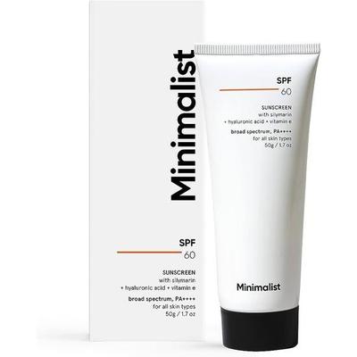 Minimalist Güneş Kremi SPF 60 PA ++++ | Hamilelikte Güvenli | Hassas Ciltler İçin | Güçlü Antioksidanlar İçeren Geniş Spektrumlu Güneş Kremi SPF 50+ | 50 gr