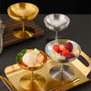 Elegante Retro-Dessertschalen aus Edelstahl mit Fuß 150ml/250ml Fassungsvermögen für Eis Cocktails Salate