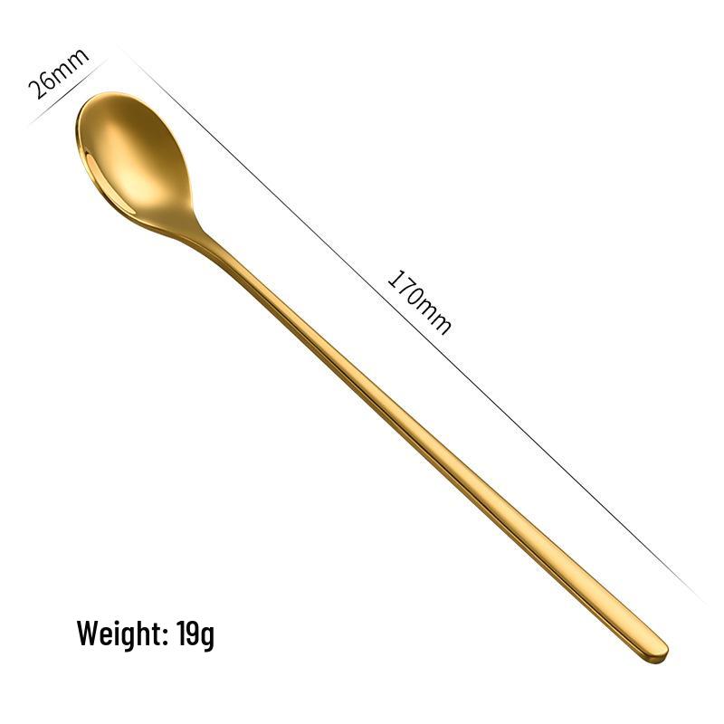 Gold Long Handle 304 Stainless Steel Water Drop Spoon for Stirring Desserts and Coffee