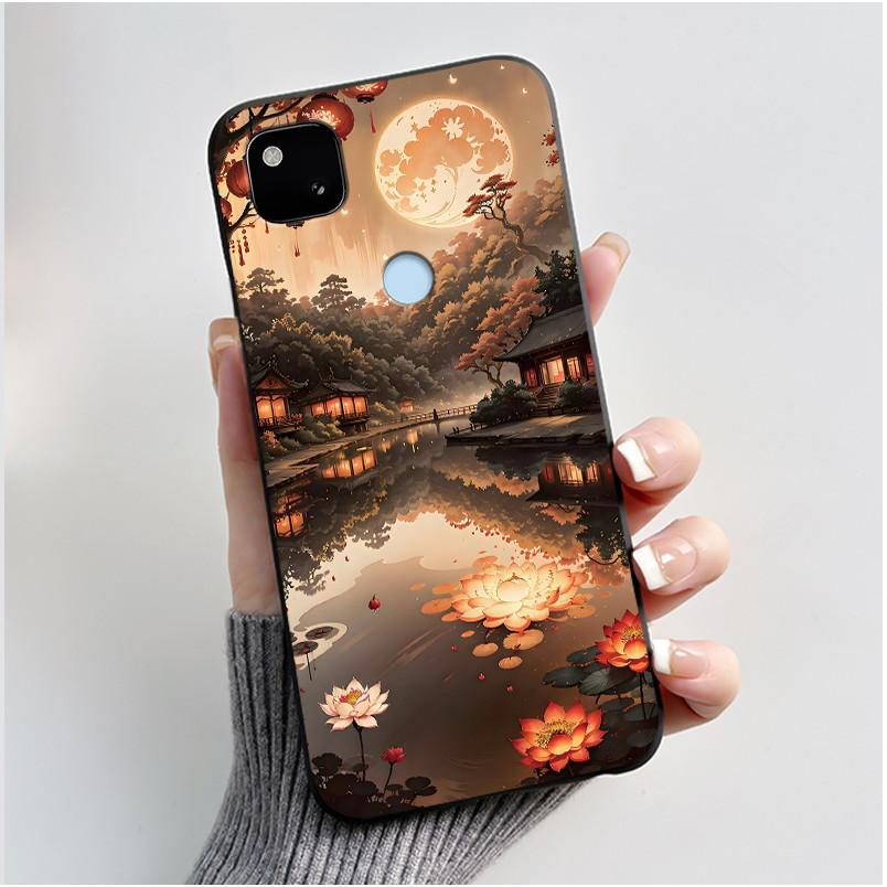 For Google Pixel 4a 4G Case Luxury Cute Love Rabbit Funny Soft Black Matte TPU Silicone Back Protective Cover Slim Thin Casing