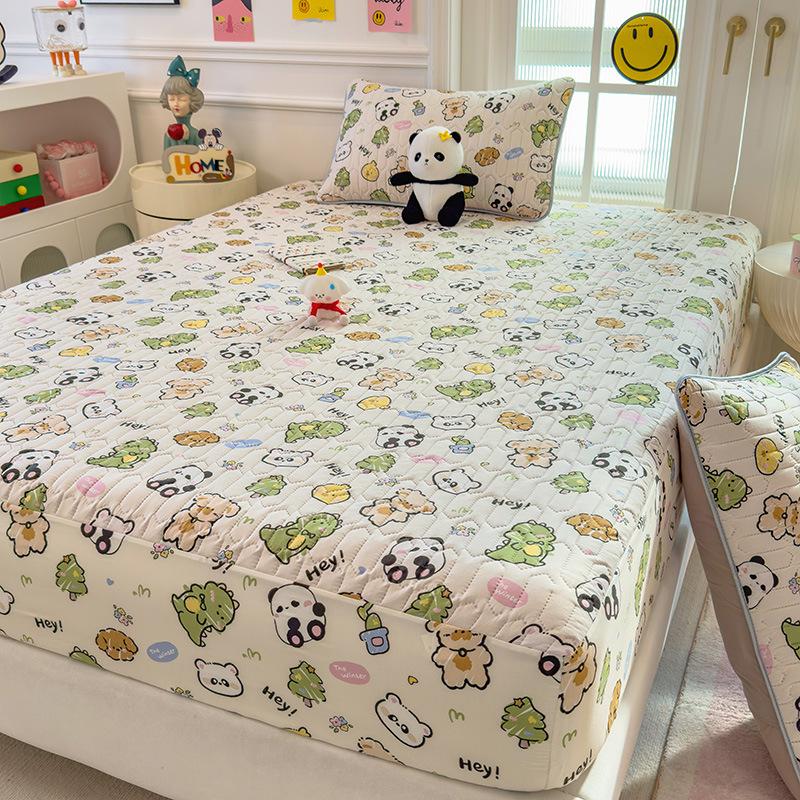 G5Z Quilted Fitted Sheet Set: Anti-Dust Bed Cover & Mattress Protector