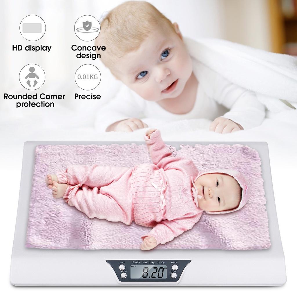 20kg Max Newborn Dog Cat Scales Multifunctional Smart Electronic Baby Weight Scale LED Display Household Measure Tool 21.65*13.19*1.78""