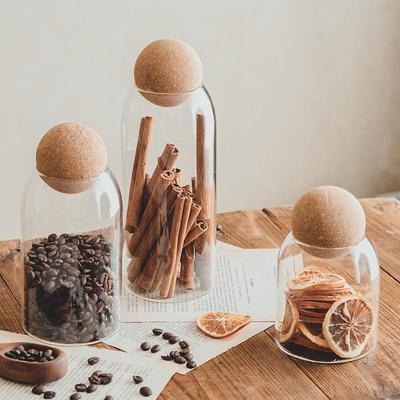 Cork Stopper Glass Jar for Coffee, Dried Fruit, and Grains Storage