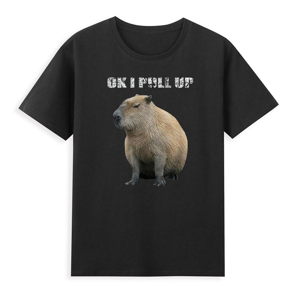 Capybara Ok I Pull Up Funny Capybara Animal Lover Unisexs Short Sleeve Tshirt Tee S