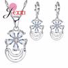 925 Sterling Silver Wedding Jewelry Set With CZ Cubic Zirconia Flower Pendant Necklace Earrings Sets for Women