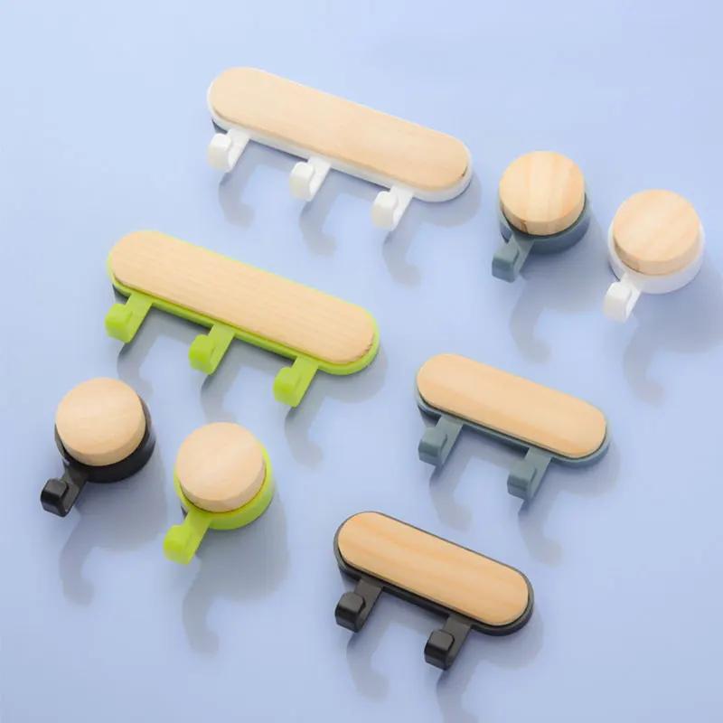 Suport chei din lemn, pălărie, eșarfă, organizator de depozitare, suport magnetic puternic pentru chei, suport pentru depozitare, cârlige pentru telefon, umerase autoadezive montate pe perete