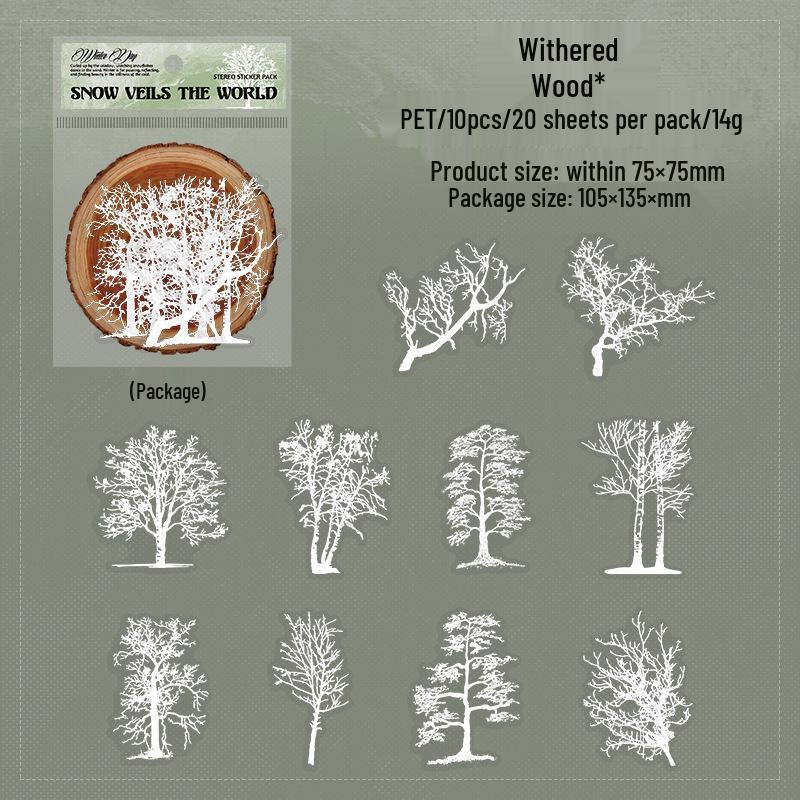

Ketchup Girl Winter Scenery 3D Foam Sticker Pack: Myriad Series for Journals & Collages, 6 Styles