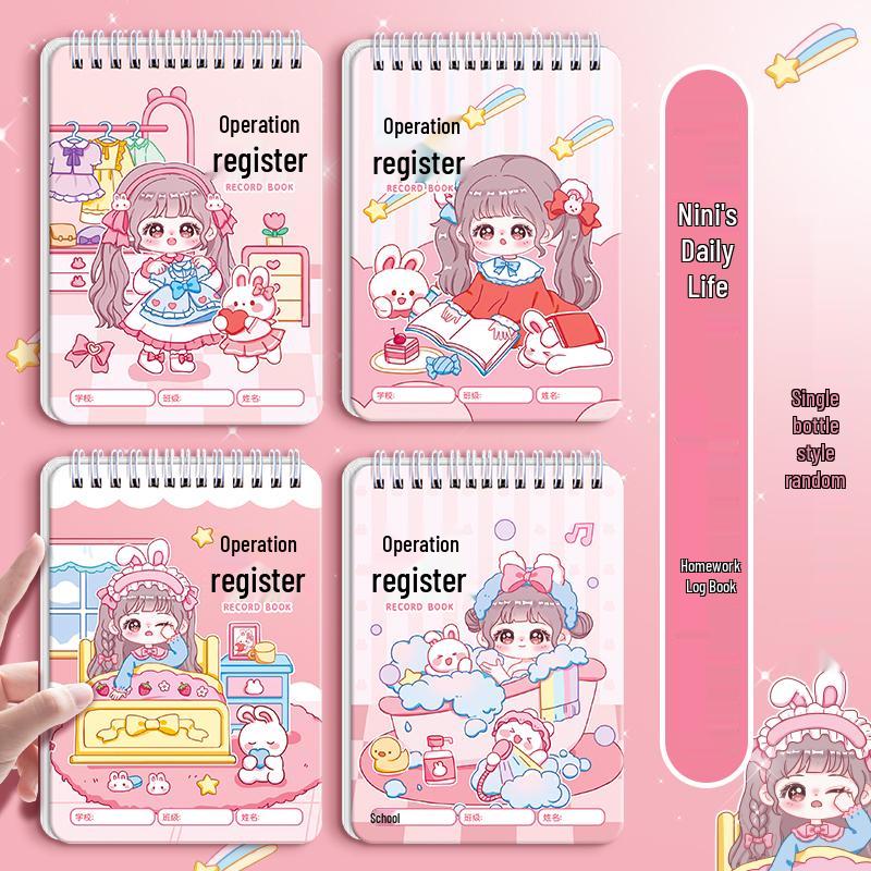 Cartoon Homework Notebook for Elementary Students: Grades 1-3