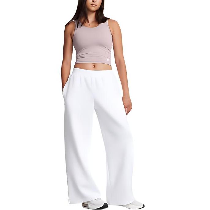 Under Armour Unstoppable Fleece Wide Leg Pants Women Pants White 1386490-100