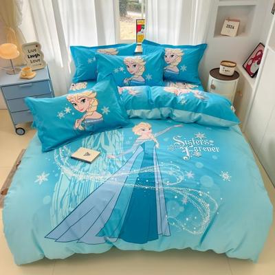 Cartoon Ice Snow Queen Motif, Microfibre Bedding Sets, Children's Duvet Cover for Teenagers Adult Duvet Cover Princess Motif