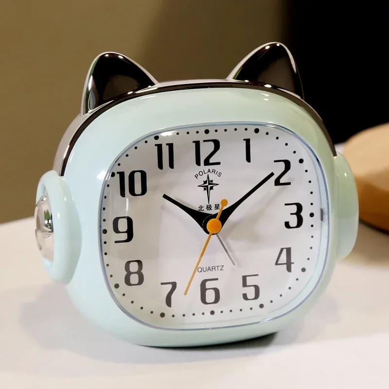 

Студенческая Спальня Бесшумный Отложенный Сигнал Ночник, Современный Модный Милый Будильник с Кошачьими Ушками, Инструмент для Пробуждения под Музыку, Детский Подарок