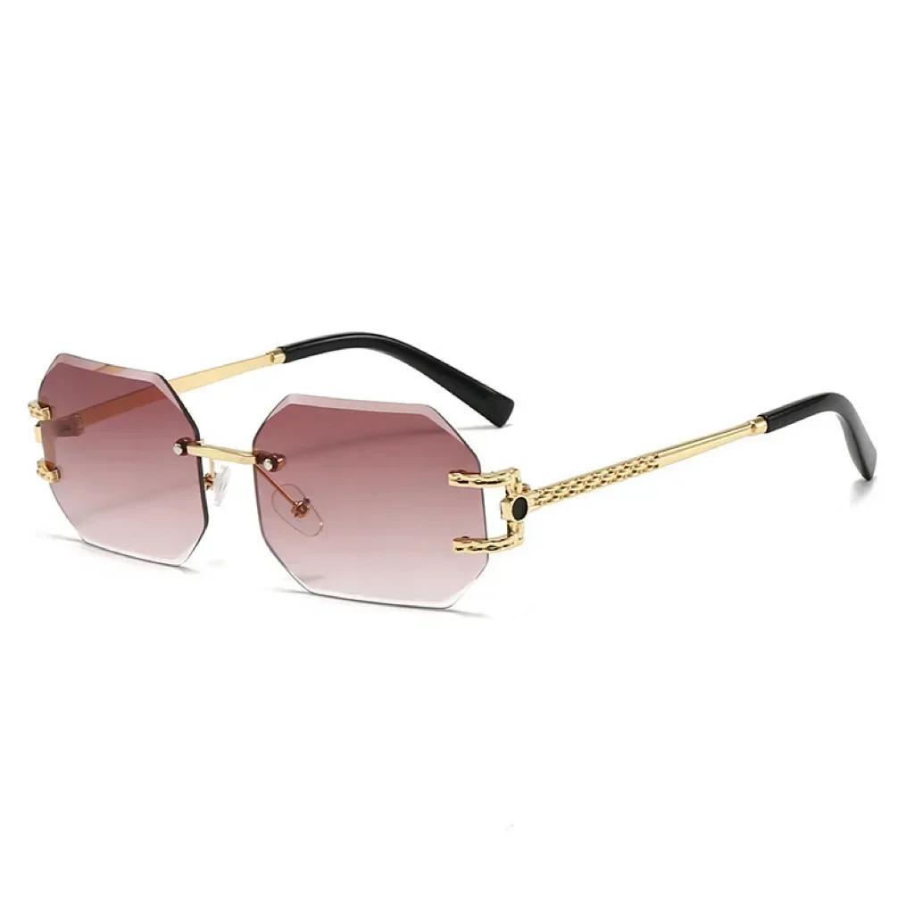 Luxurious High Quality Sunglasses for Women Eye Protection Rimless Ultraviolet-proof Sunglasses Glasses Men Outdoor Use Beach Travel Eyeglasses