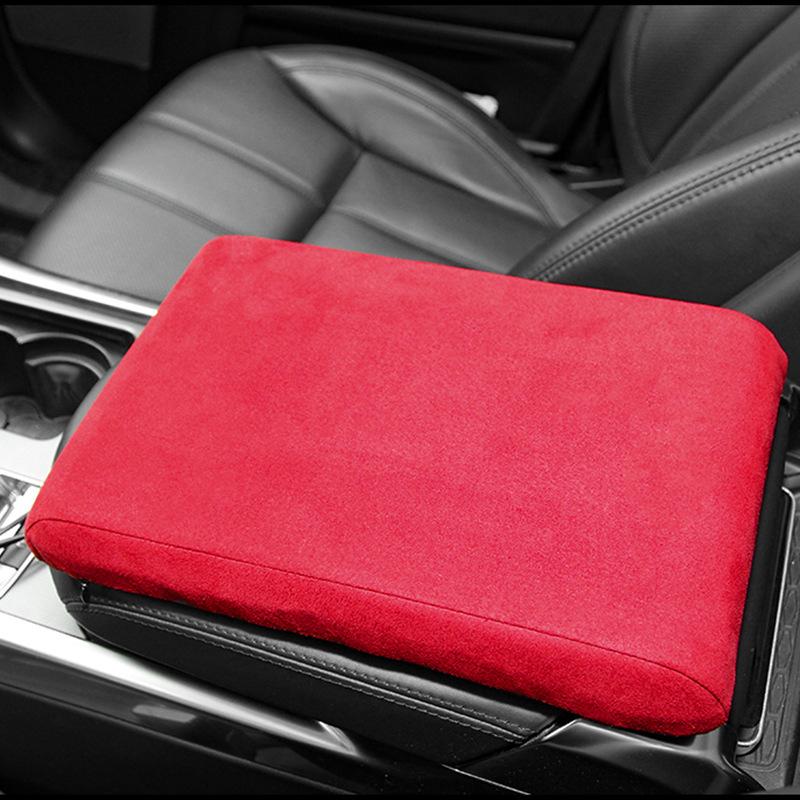 Suede Plush Car Armrest Box Cushion Heightening General Memory Foam Auto Armrest Cover Pad Hand Support Interior Accessories