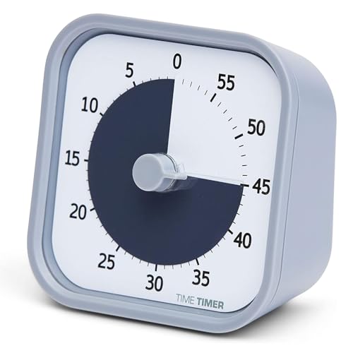 Таймер Time Timer MOD Home Edition для учебы, светло-серый, 9 см, 60-минутный будильник для обучения, TTM9-HPS-W