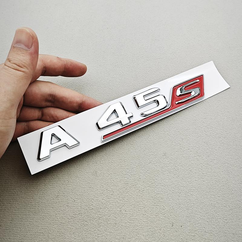 3D ABS Car Letters A45S A45 Logo Rear Trunk Badge Emblem Decals For Mercedes Benz AMG A45 A45S Car Sticker Auto Accessories