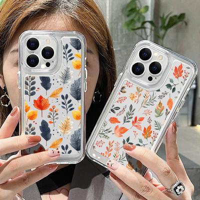 Custodia Trasparente con Stampa di Fiori Per iPhone 15 14 Pro Max 13 12 Pro 11 XS XR 8 7 Antiurto Silicone Morbido Sottile Protezione Copertura per Telefono
