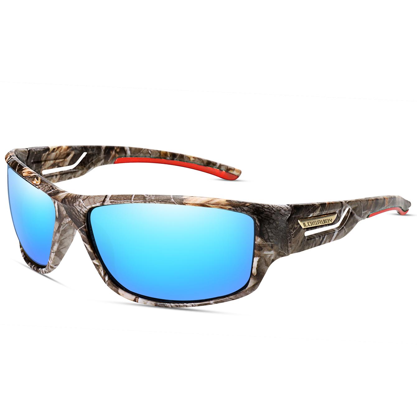

LOISRUBY Fishing Sunglasses Men Camouflage Driving Outdoor Sports Cycling Running Goggles UV400 Tackle Eyewear