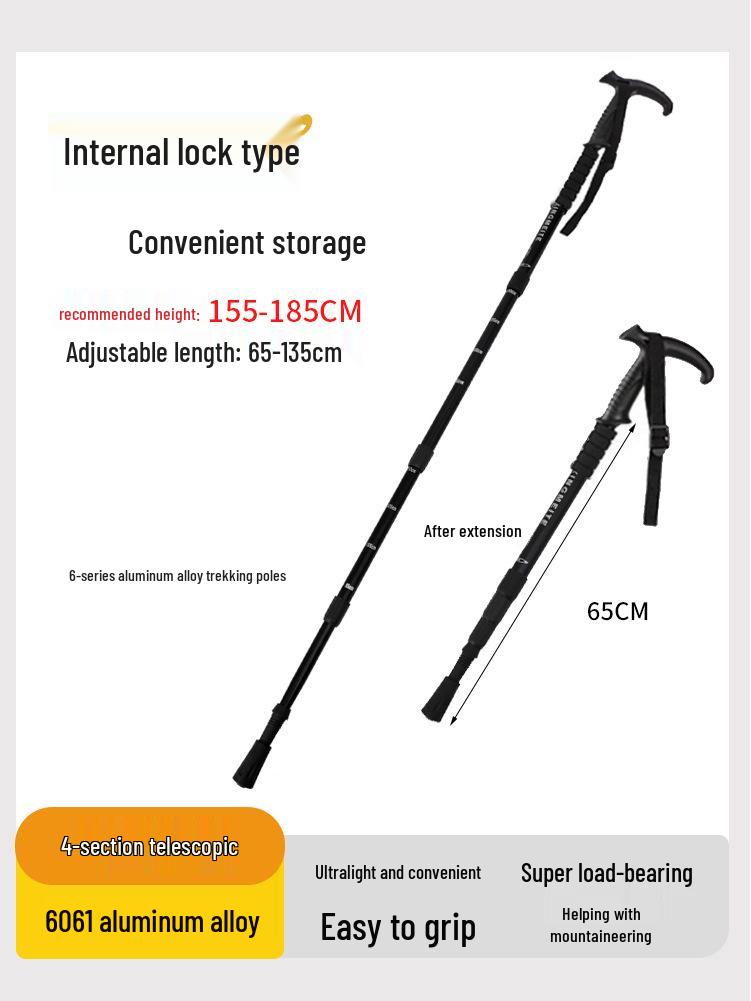 Kids' Folding Trekking Poles: Aluminum, Non-slip, Shock-Absorbing Design for Outdoor Hiking