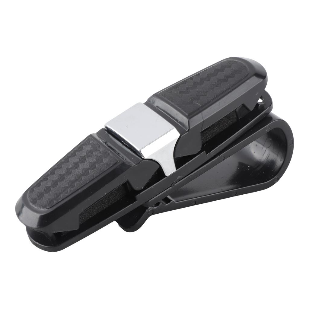 Sun Visor Glasses Clip Multifunctional Rotatable Easy Access Eyeglasses Holder for Glasses Cards Bills Tickets Silver