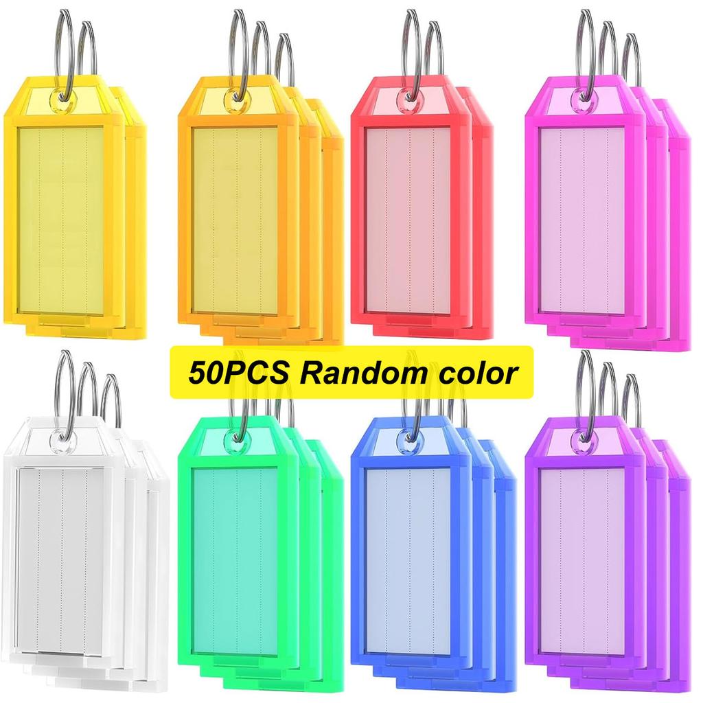 20/50PCS Colorful Plastic Flap Key Labels - Durable Double-Sided Marking Keychain Tags for Airport/Hotel Luggage & ID ZSY