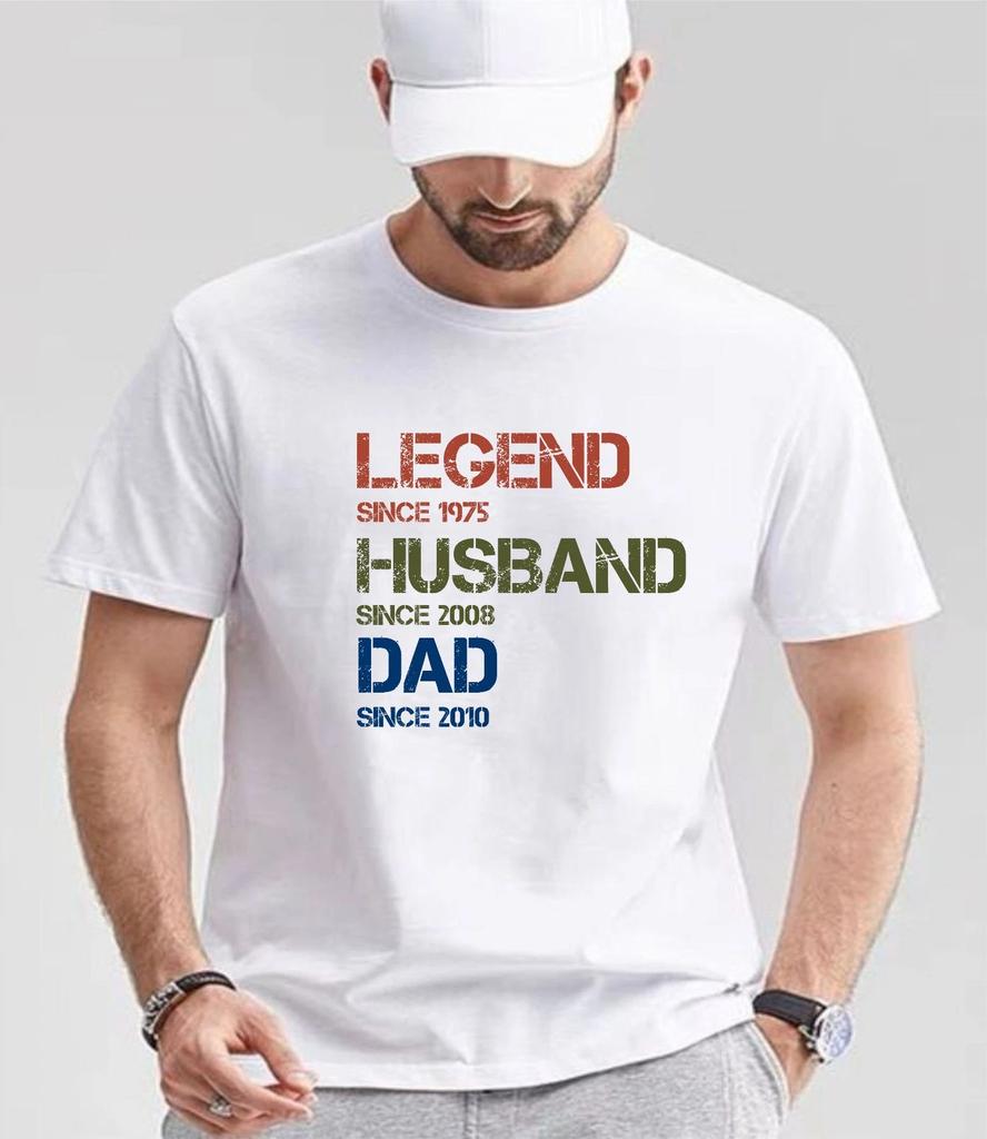 Personalised Legend Since, Husband Since, Dad Since Tshirt, Birthday Husband Tee
