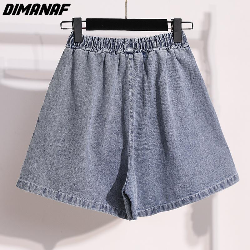 

DIMANAF 2023 Большие размеры джинсы летние шорты брюки женские эластичные брюки свободные повседневные брюки синие 5XL 3XL синий