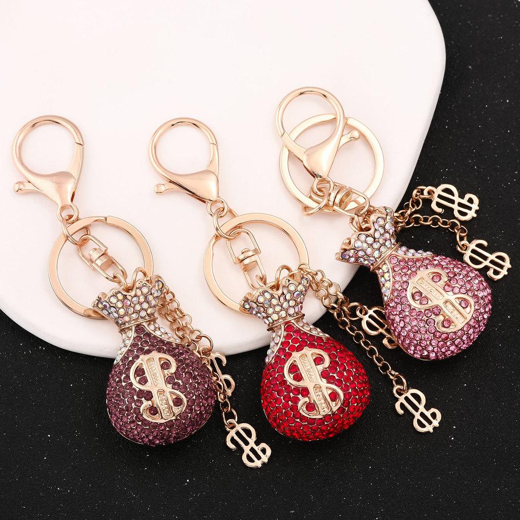 Vintage Style Metal Keychain With Gold Coin Wallet For Women And Giftgiving