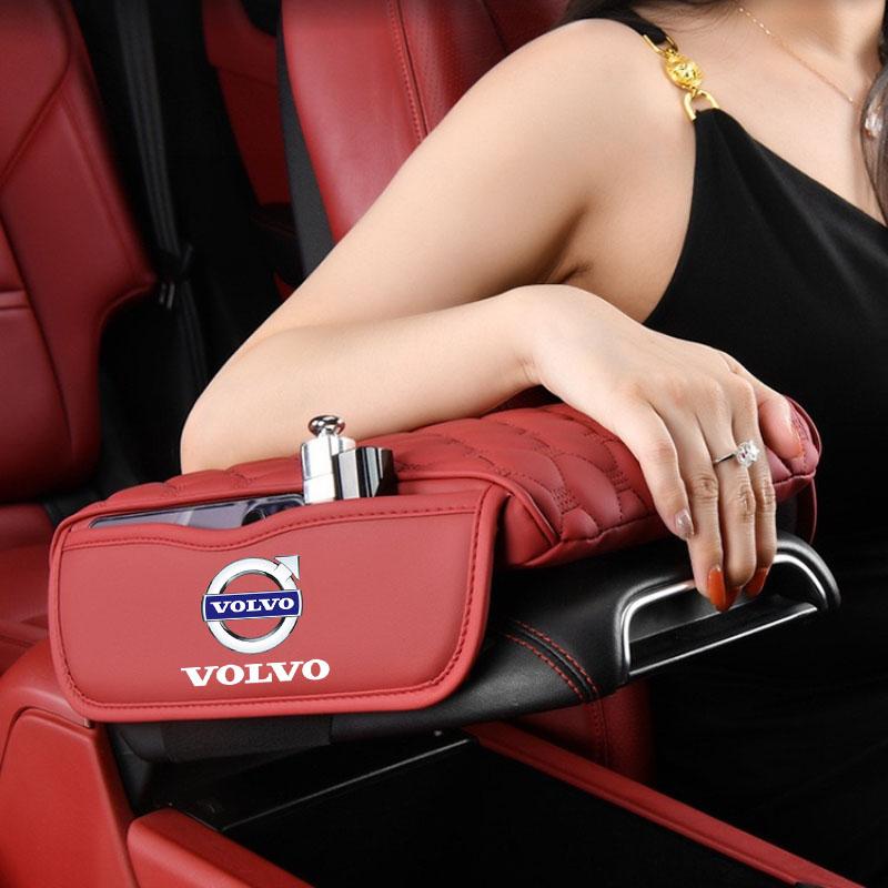 Auto Center Console Armrest Cushion Leather Armrest Pad Storage Box for Volvo RDESIGN S60 S90 XC40 XC60 XC90 AWD Car Accessories KF1