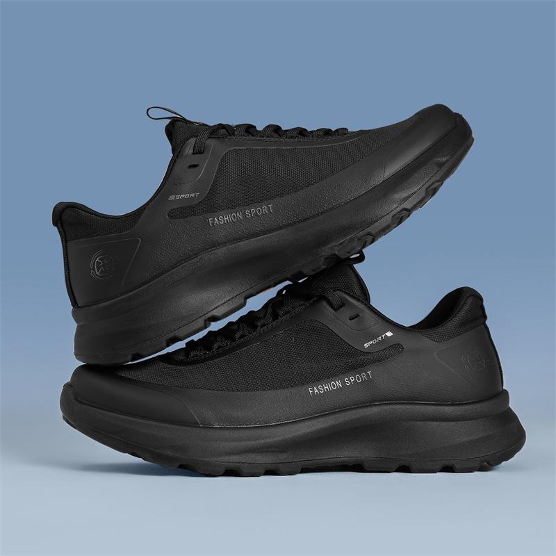 

Spring men s shoes 2025 new breathable fly-woven sports shoes men s soft sole lightweight black casual shoes men s versatile 44 чёрный