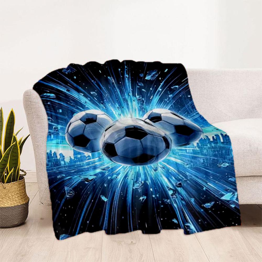 1pc Soccer Ball blanket Soft Warm Lightweight Perfect for Travel Camping Picnics Sofa Office Bed Living Room Ideal Gift for Friends and Family