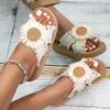 Women's Wedge-heel Sandals, Tassel Ethnic Style Beach Slippers