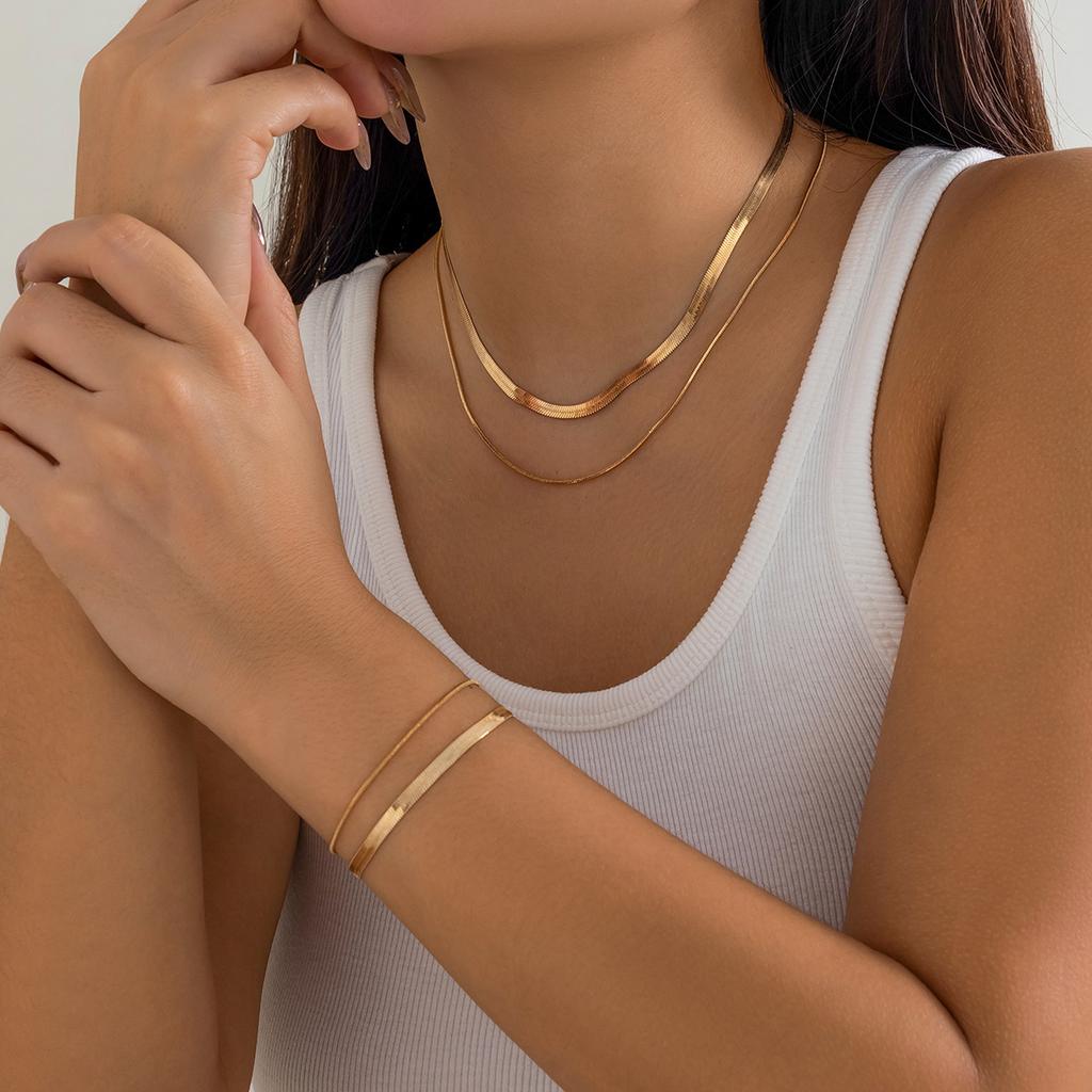 Double Snake Bone Jewellery Necklaces Women Hundreds Of Fine Chain Jumper Chain Hip Hop Set Necklace Jewellery