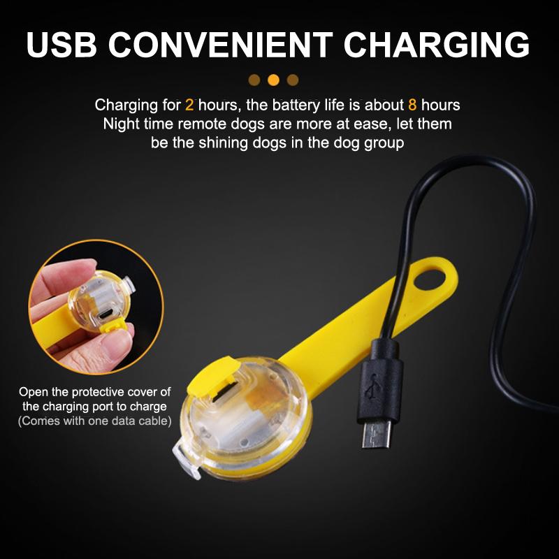 Led Pet Tracking Luminous Pendant Bright Ligh Dogs Collars Dog Wear Loss Weatherproof Led Safety Light Usb Rechargeable Safety