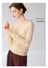 Women's 100% Pure Cashmere Round Neck Slim Fit Sweater - Long Sleeve Knit Base Layer for Autumn/Winter