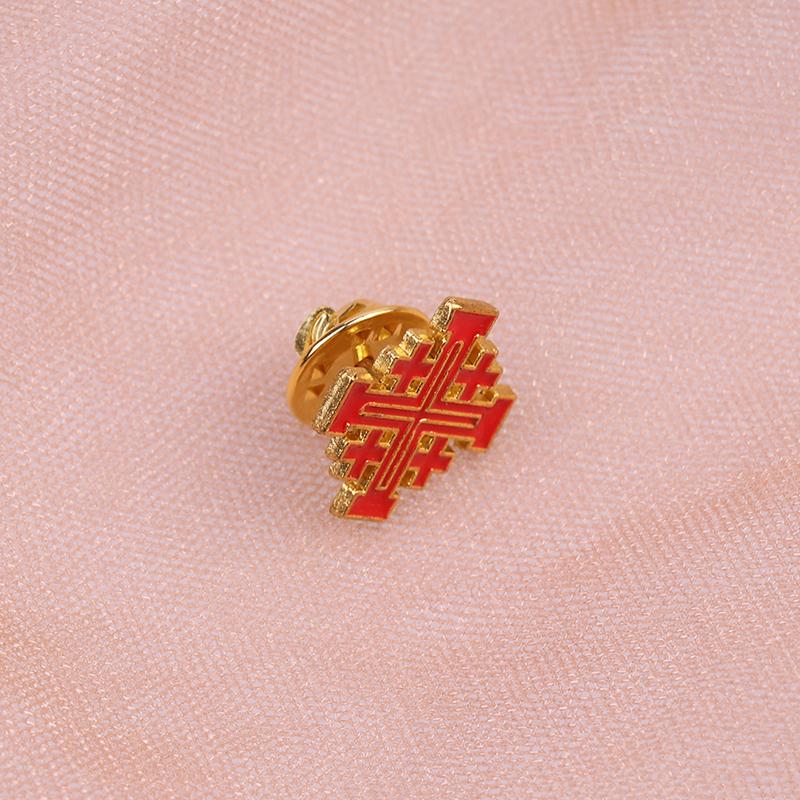 1Pc Catholic Christian Jerusalem Cross Brooch Badge Religious Jewelry Halo Gifts