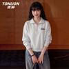 TonLion Women's Polo Collar Letter Print Sweatshirt