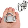 KALOLINNA Eye Plates, Ceiling Hooks, Wall Hooks, Stainless Steel Pad Eyes, 304 Stainless Steel Carabiners, Rectangular Eye Plates, Set of 4, Silver, C