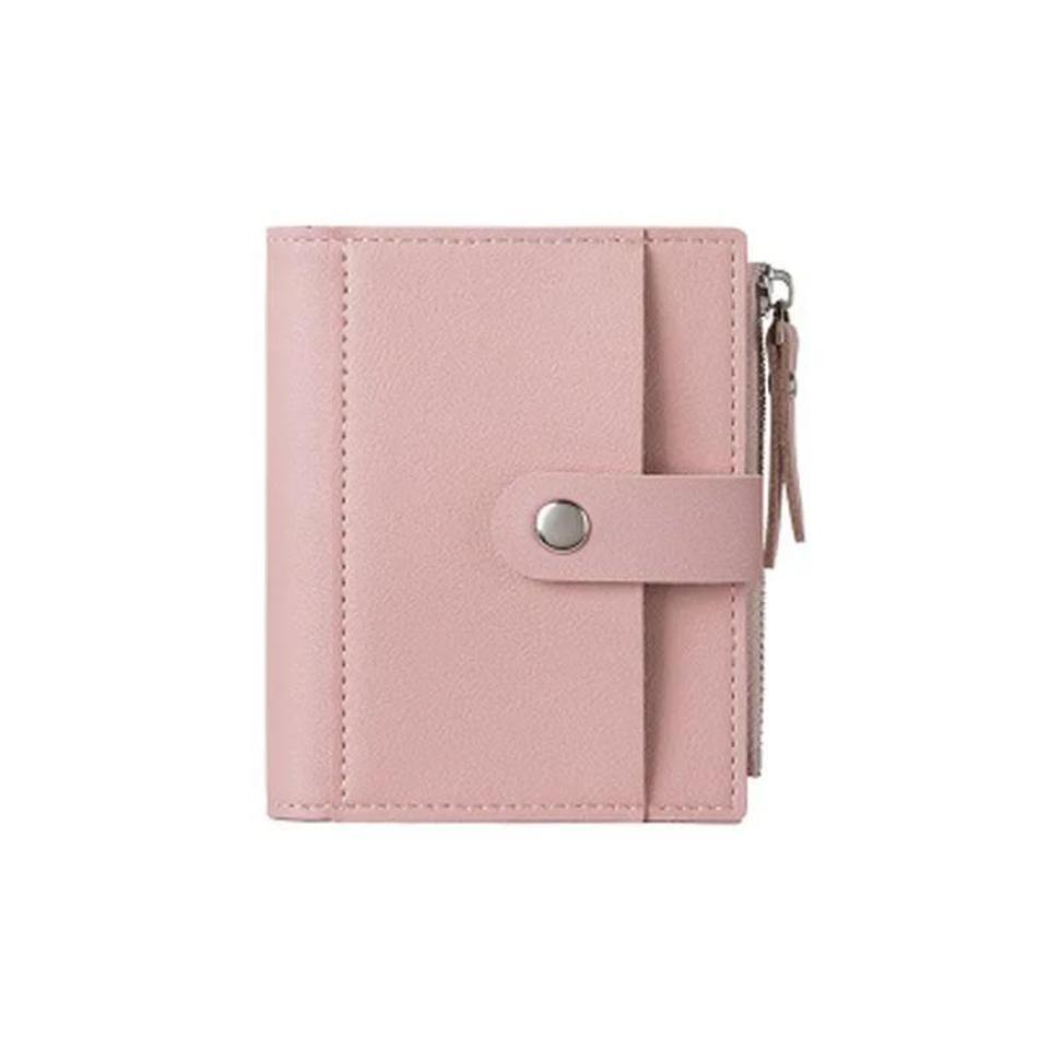 1 Pcs Pu Leather Purse Female Card Coin Holder Small Wallets Credit Cards Short Wallets Fashion Women's Wallet Zipper Pocket