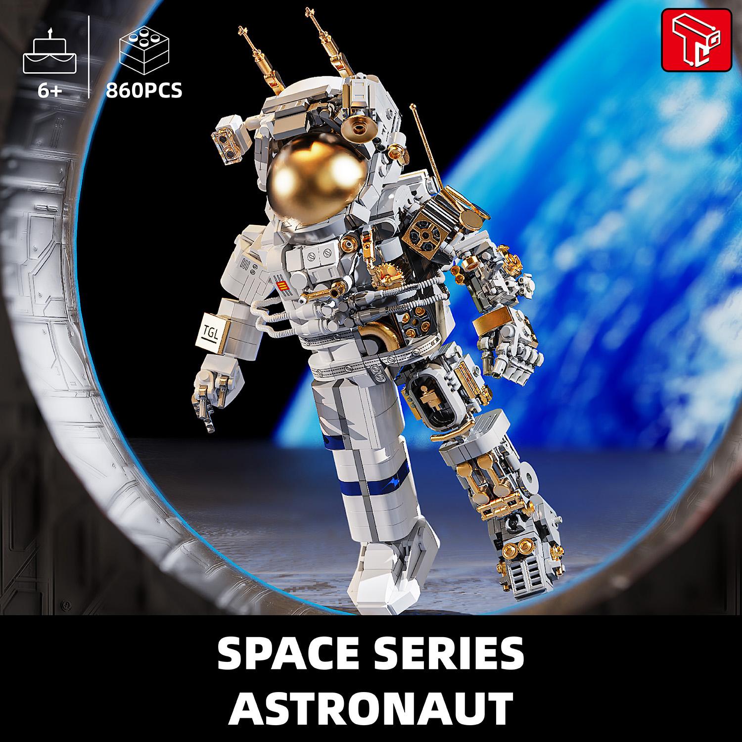 Wucifang Bags Unisex 860Pcs Building Blocks Toy Astronaut Miniature 3D Puzzle Aerospace Astronauts Assembly Blocks Learning Playthings Collection Christmas Gifts