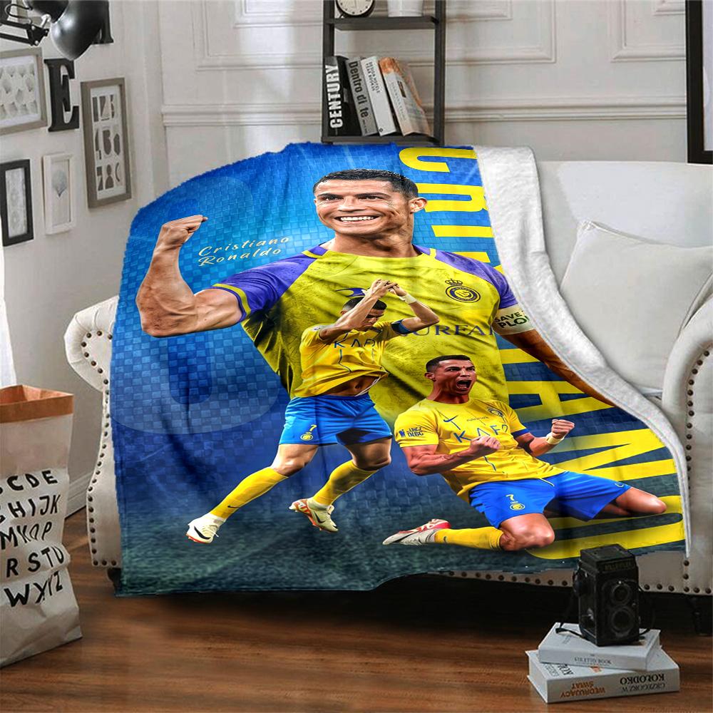 Cristiano Ronaldo Celebration Blanket Durable Comfort Perfect for Couch Seaside Livingroom Four Seasons Multipurpose Digital Print