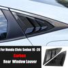 For Honda Civic Sedan 10th Gen 2016-2020 Car Sticker Rear Side Window Louvers Air Vent Scoop Shades Cover Trim Blinds Carbon