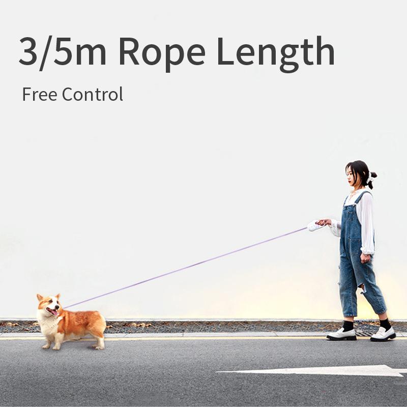 5m Luminous Durable Dog Leash Automatic Retractable Nylon Cat Lead Extension Puppy Walking Running Lead Roulette For Dogs