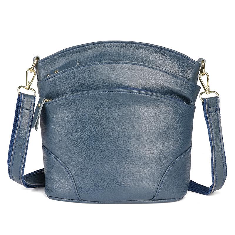 Women's Retro Cowhide Shoulder Bag - Fashionable Mid-Age Mother Genuine Leather Bucket Bag