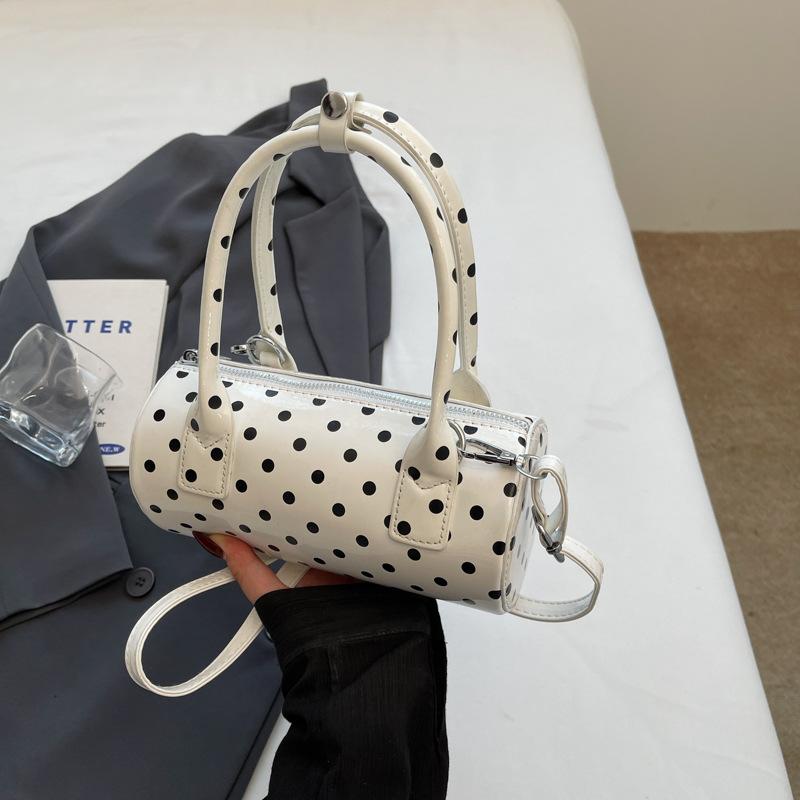 Niche Design Bag Women's New Summer Shoulder Messenger Bag Polka Dot Portable Cylinder Bag